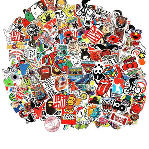 100 pcs/pack stickers Classic Fashion Graffiti sticker Luxury Stickers For Moto car suitcase cool laptop Cartoon anime Skateboar